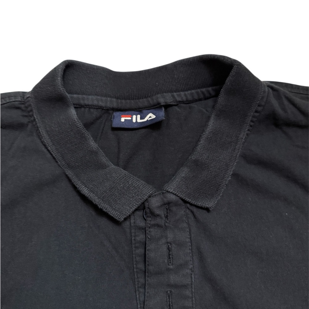 Fila Black and Red Polo Shirt with Bold Color Blocking - Picture 2 of 3